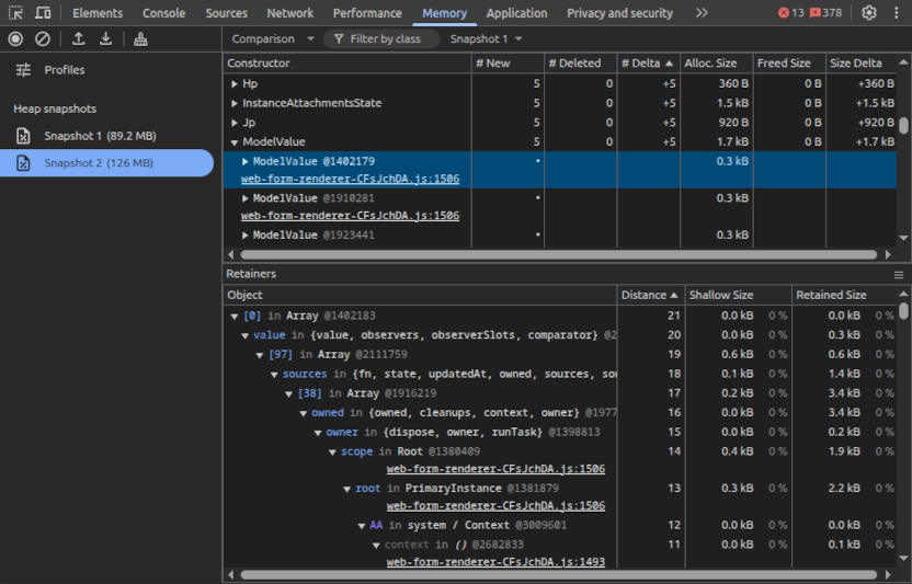 Finding memory retainers